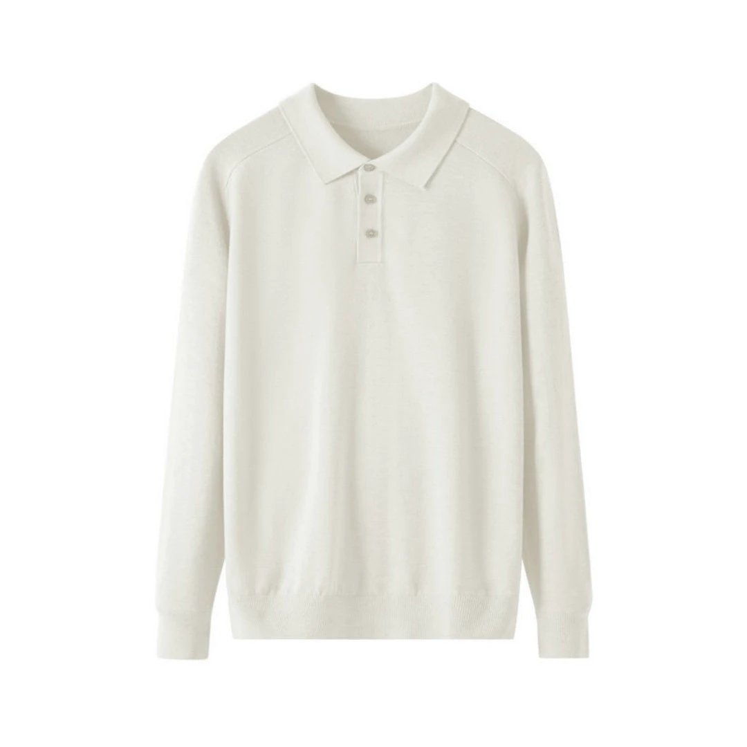 Men's Lapel Long Sleeve Sweater by GJG Denim