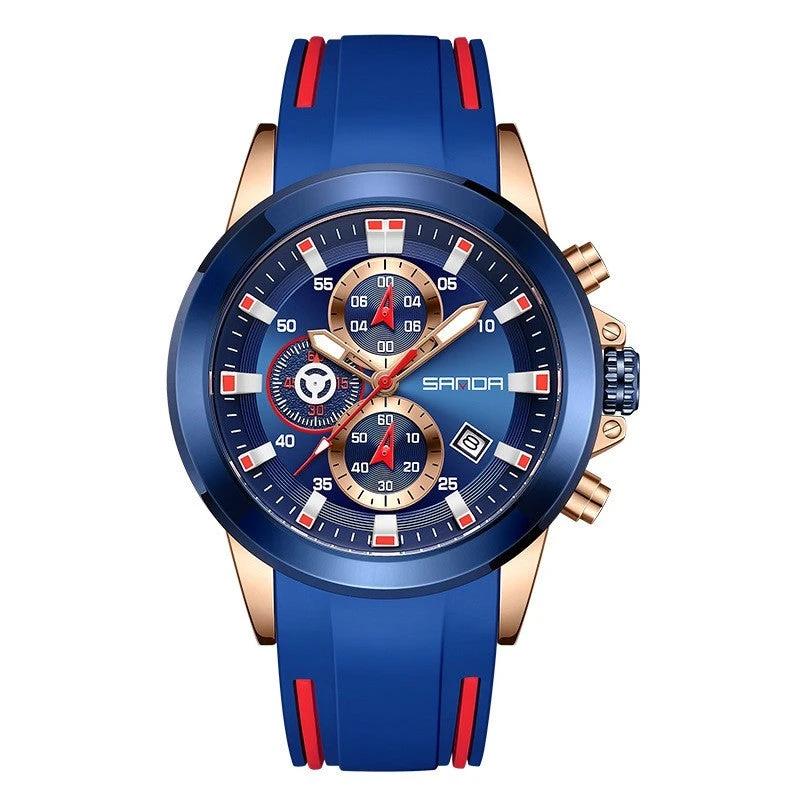 Men's Calendar Business Quartz Watch by GJG Denim