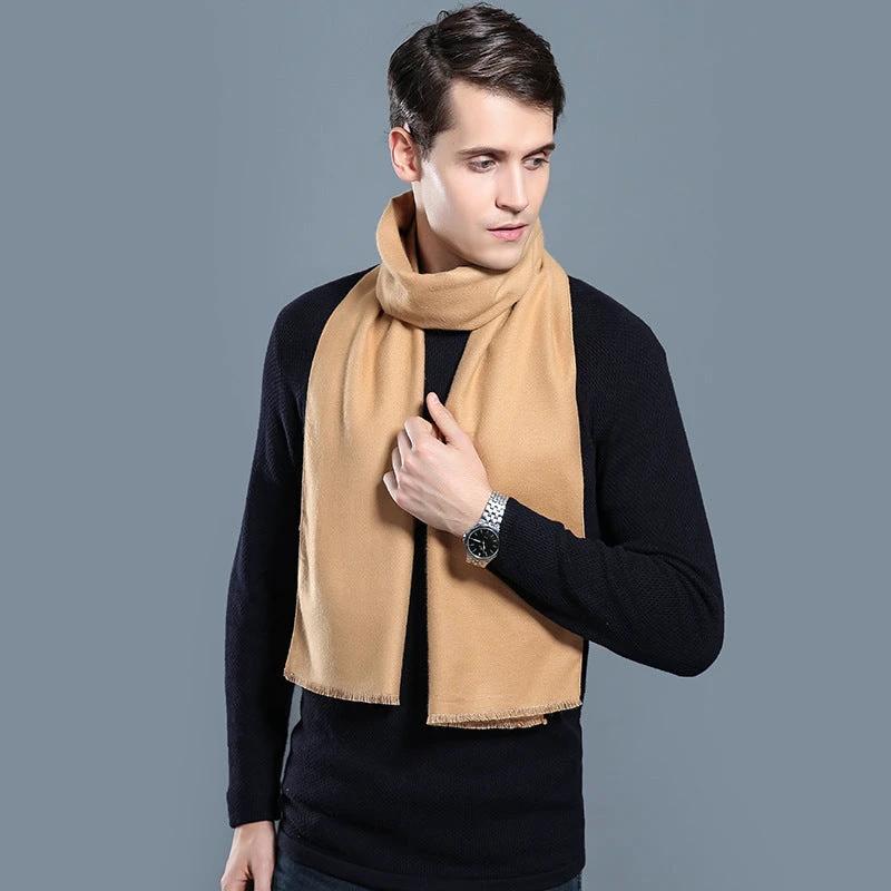 Simple Plaid Warm Keeping Artificial Cashmere Scarf by GJG Denim