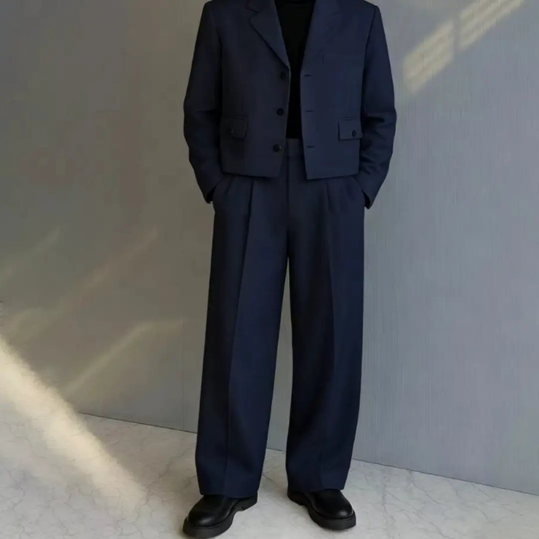 Luxury Single-Breasted Short Men's Suit by GJG Denim
