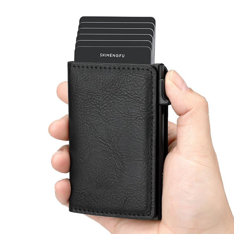 Pop-up Aluminum Alloy Card Package Wallet For Men by GJG Denim