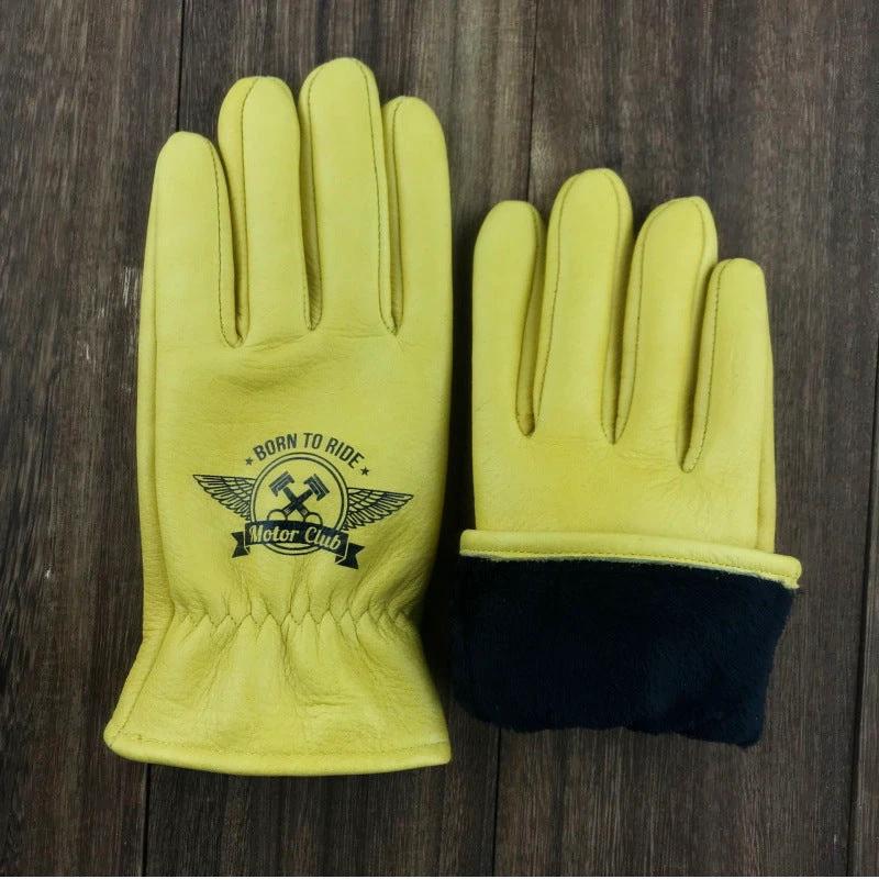Outdoor Retro Cycling Fleece-lined Warm Gloves For Men by GJG Denim