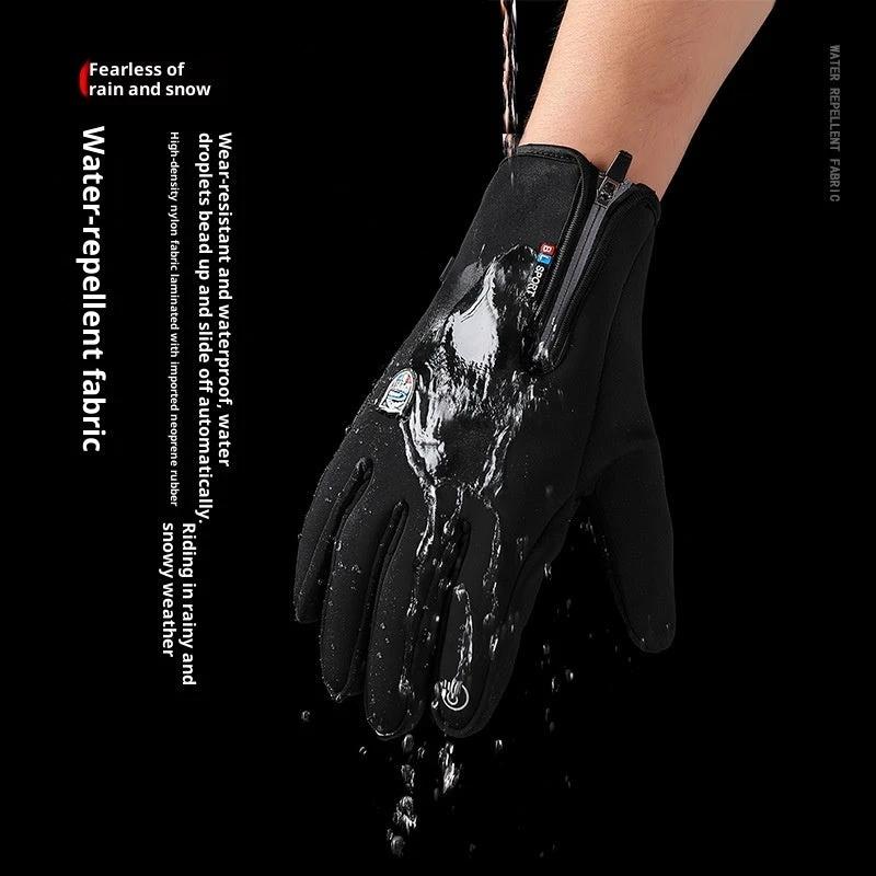USB Heating Men's Winter Windproof Waterproof Cycling Gloves by GJG Denim
