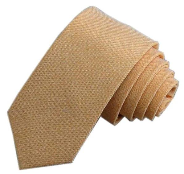 6cm Solid Color Cotton And Linen Men's Casual Narrow Tie by GJG Denim