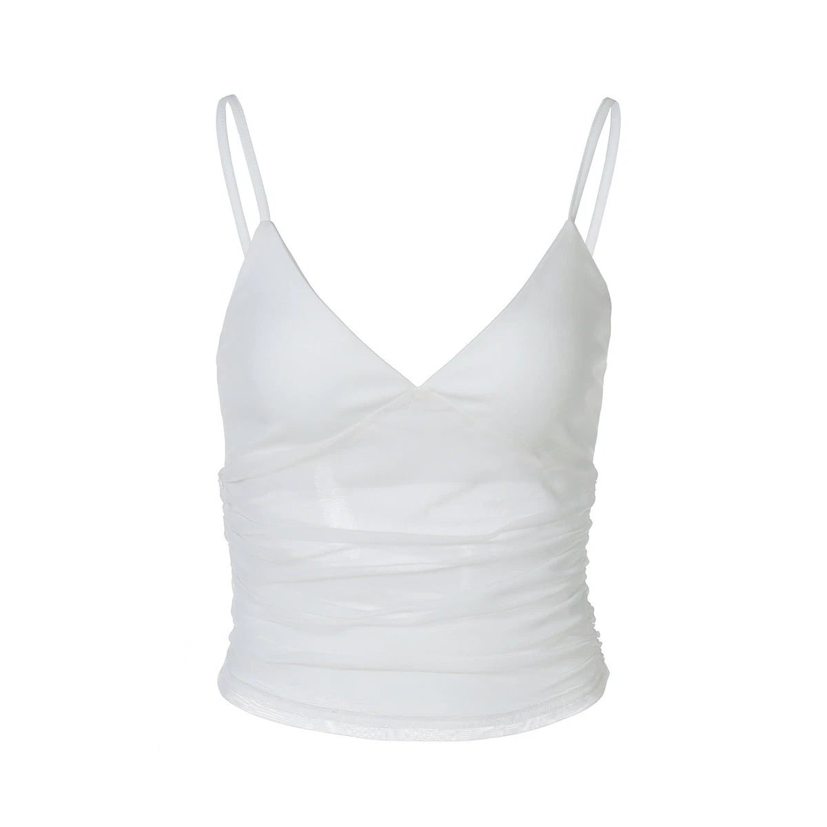 Mesh Slim Fit Patchwork Backless Camisole by GJG Denim
