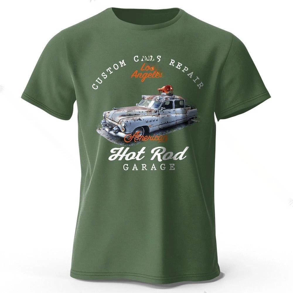 Car Club Patch Print Men's T-shirt by GJG Denim