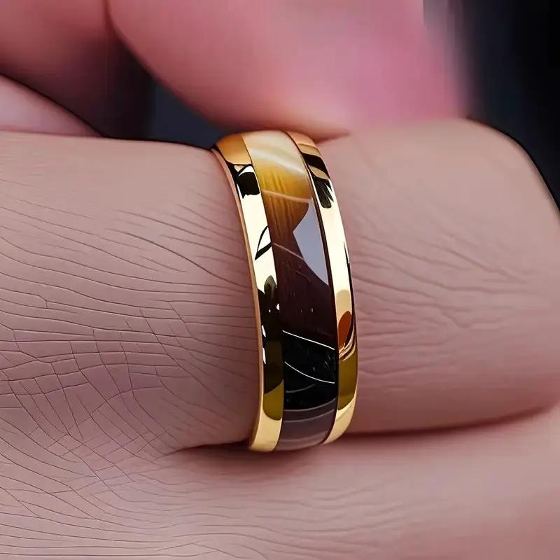 Dripping Oil Series High-Grade Titanium Steel Ring For Men by GJG Denim