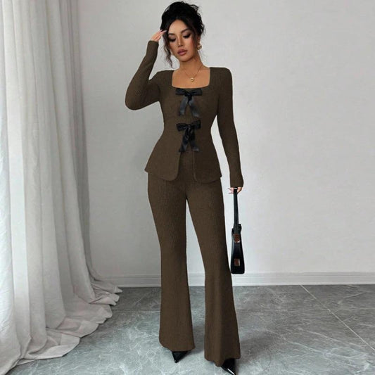 Women's Fashion Long-Sleeve Casual Pants Suit by GJG Denim