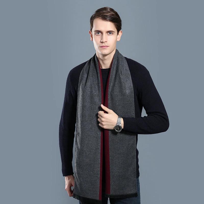 Simple Plaid Warm Keeping Artificial Cashmere Scarf by GJG Denim