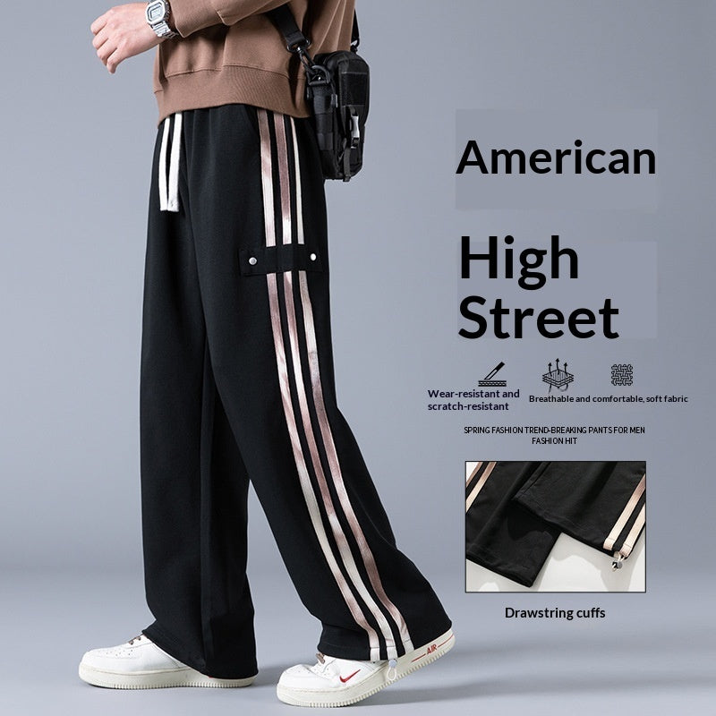 Men's Three-Stripe Jogger Sweatpants by GJG Denim