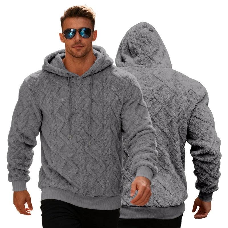 Men's Casual Heavy Double-sided Loose Pullover Hoodie by GJG Denim