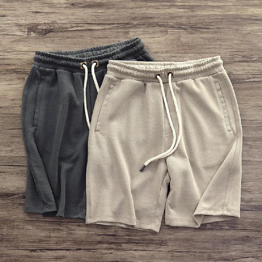 Men's Japanese-style Retro Knitted Loose Shorts by GJG Denim