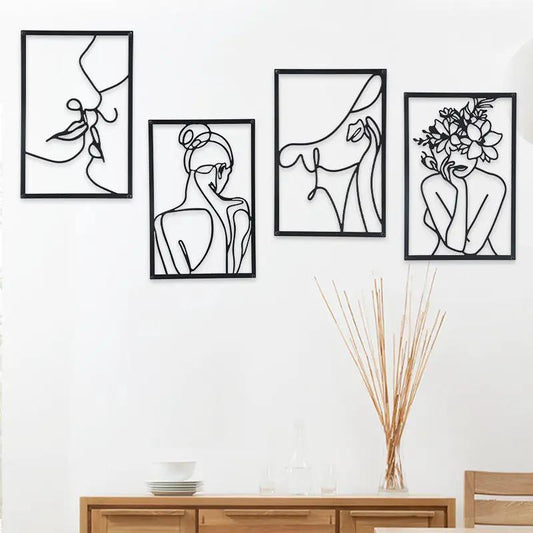 Artistic Iron Hanging Wall Decor Featuring Feminine Body Lines by GJG Denim