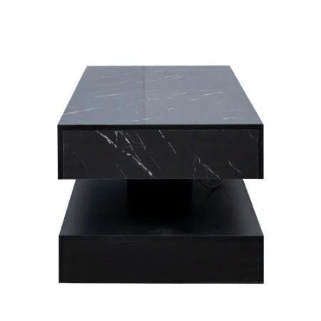 6.93IN High LED Coffee Table,Modern Coffee Table For Living Room,Living Room Tables,Large Living Room Furniture,LED Lights by GJG Denim