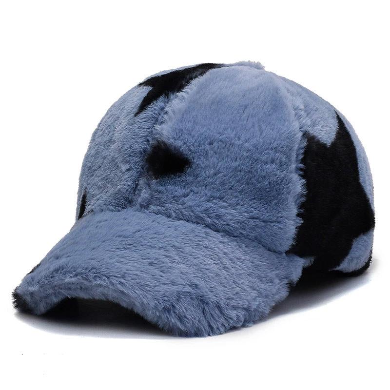 Fashion Leopard Fleece Baseball All-matching Peaked Cap by GJG Denim