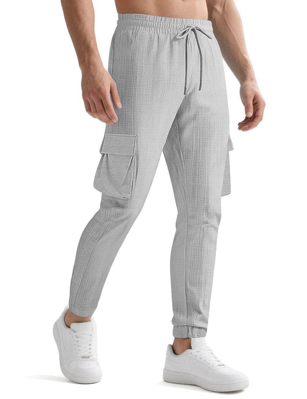 Fashion Sport Casual Trendy Drawstring Multi-pocket Pants For Men by GJG Denim
