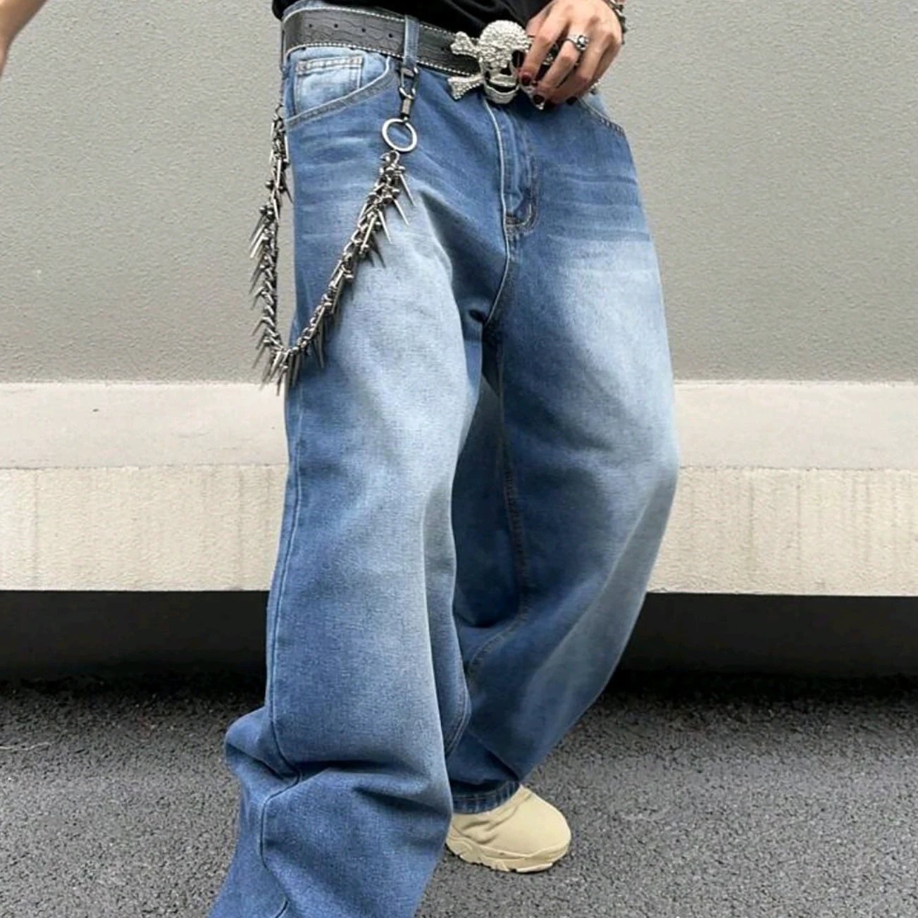 Men's Wash Loose Leg Jeans by GJG Denim