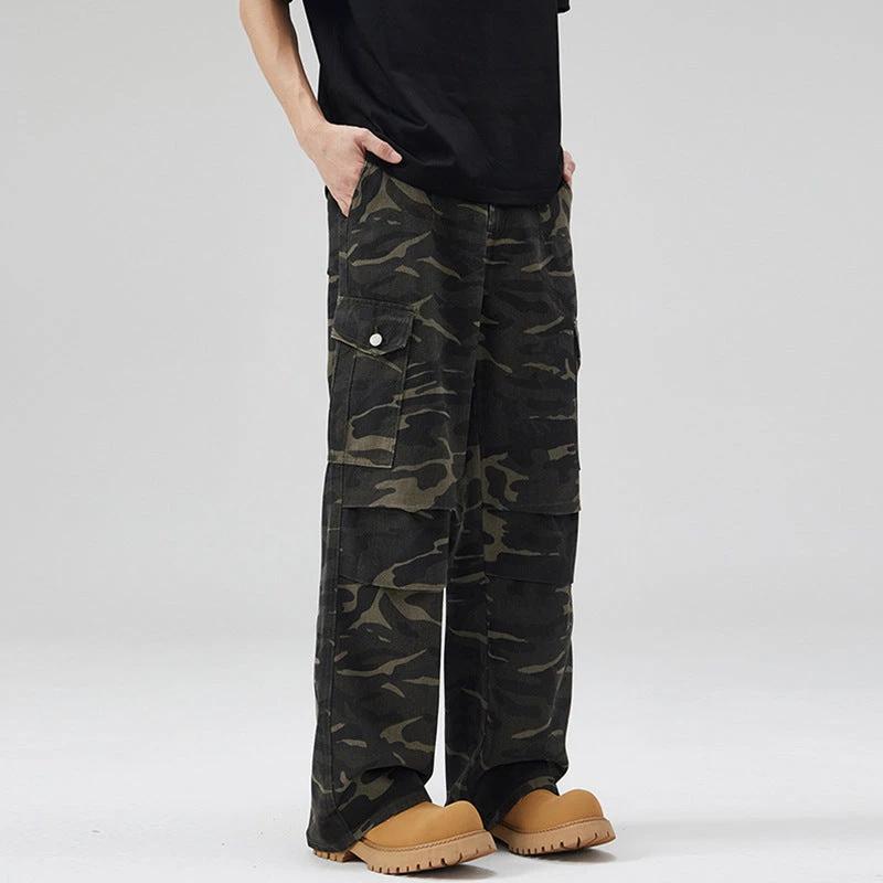 Paratrooper Camouflage Cargo Pants for Men by GJG Denim