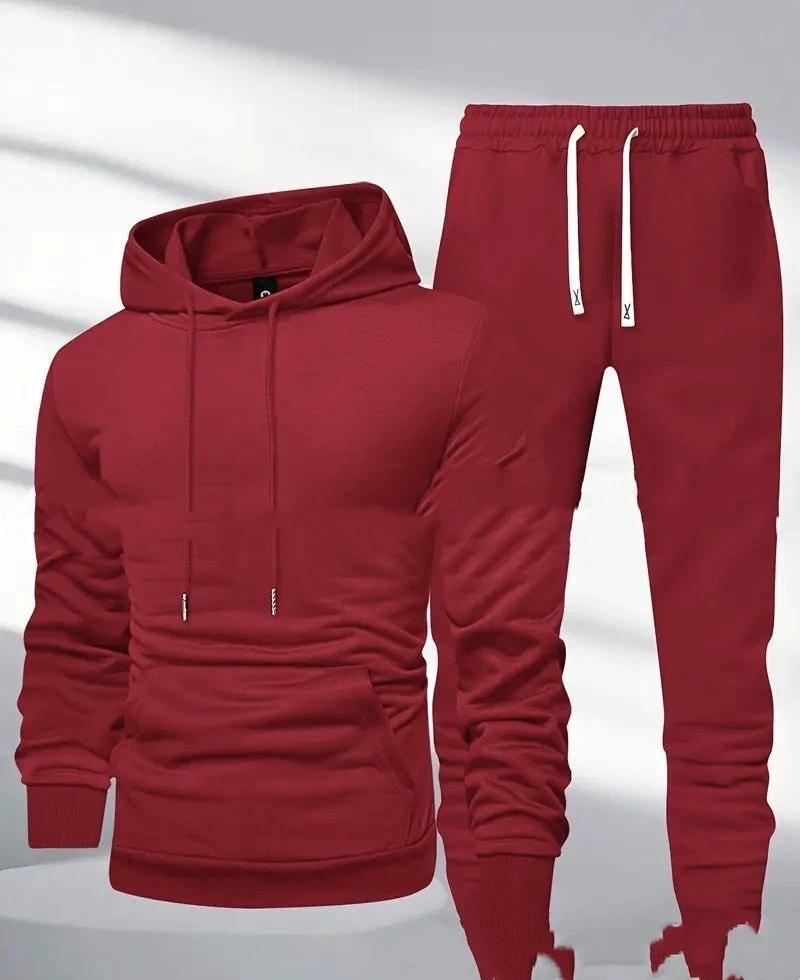 Men's Hooded Sweatshirt And Sweatpants Sports Suit by GJG Denim