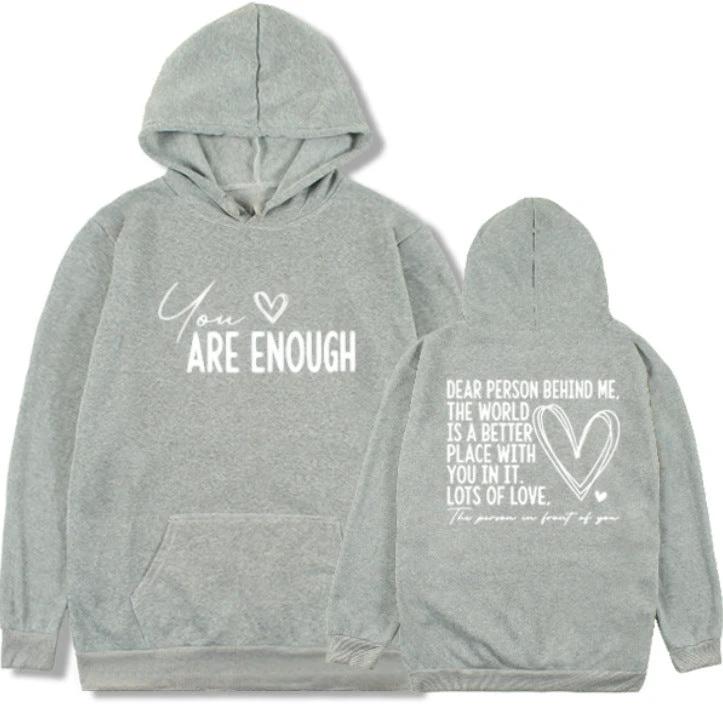 Men's "You Are Enough" Hoodies by GJG Denim