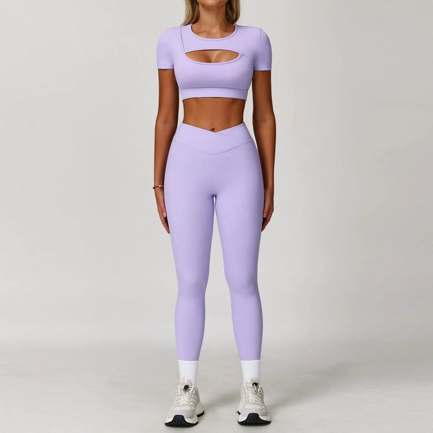 Dare To Show Off This Cross-border Color-block Yoga Set With A Beautiful Back by GJG Denim