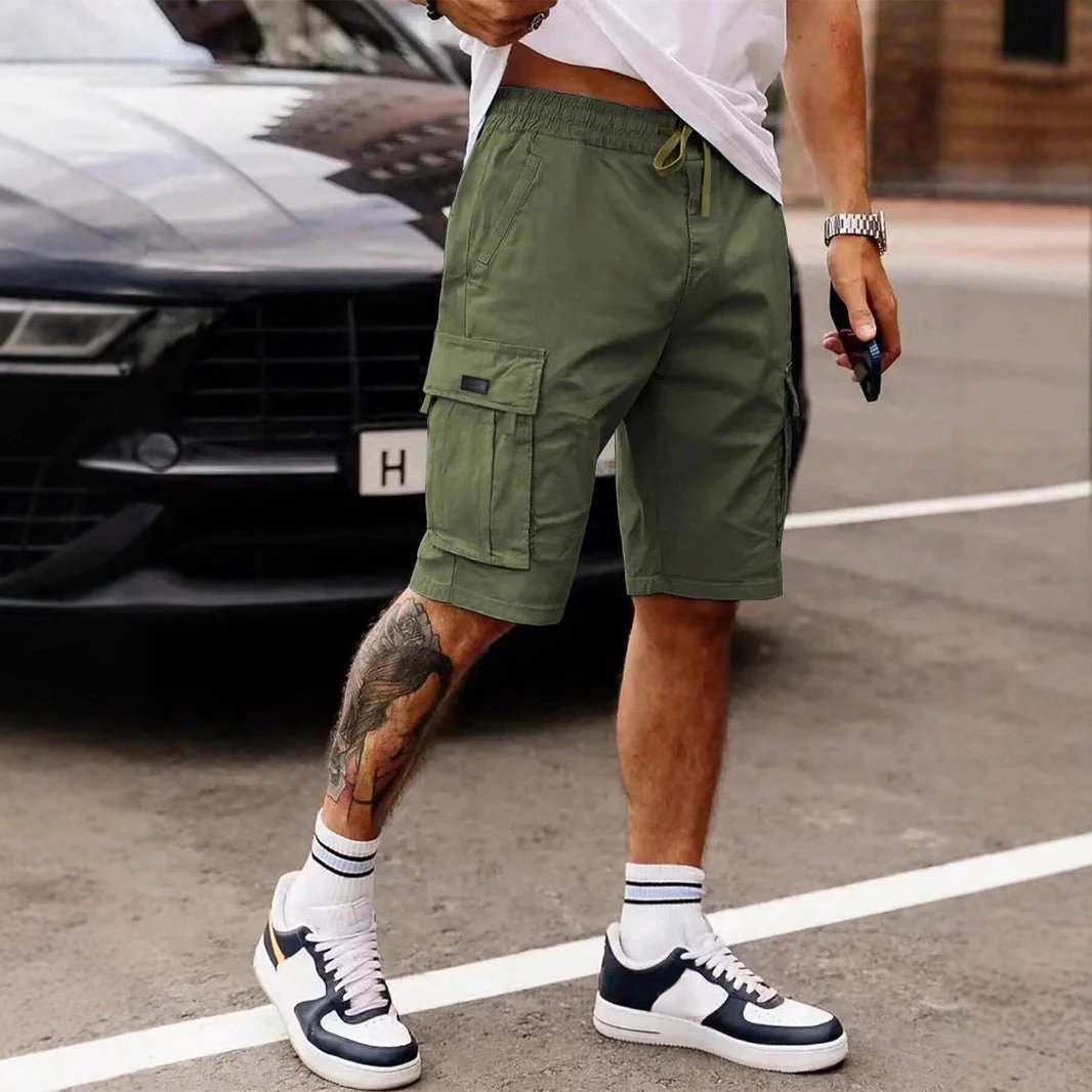 Workwear Shorts Men's New Summer American Straight Cropped Casual Shorts by GJG Denim