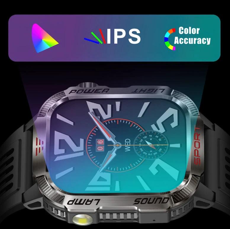 Men's Smartwatch With Barometric Altitude Sports Features Bluetooth Calling by GJG Denim