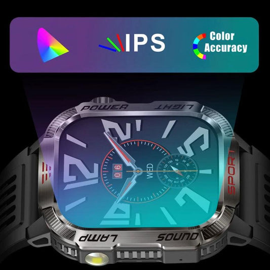 Men's Smartwatch With Barometric Altitude Sports Features Bluetooth Calling by GJG Denim