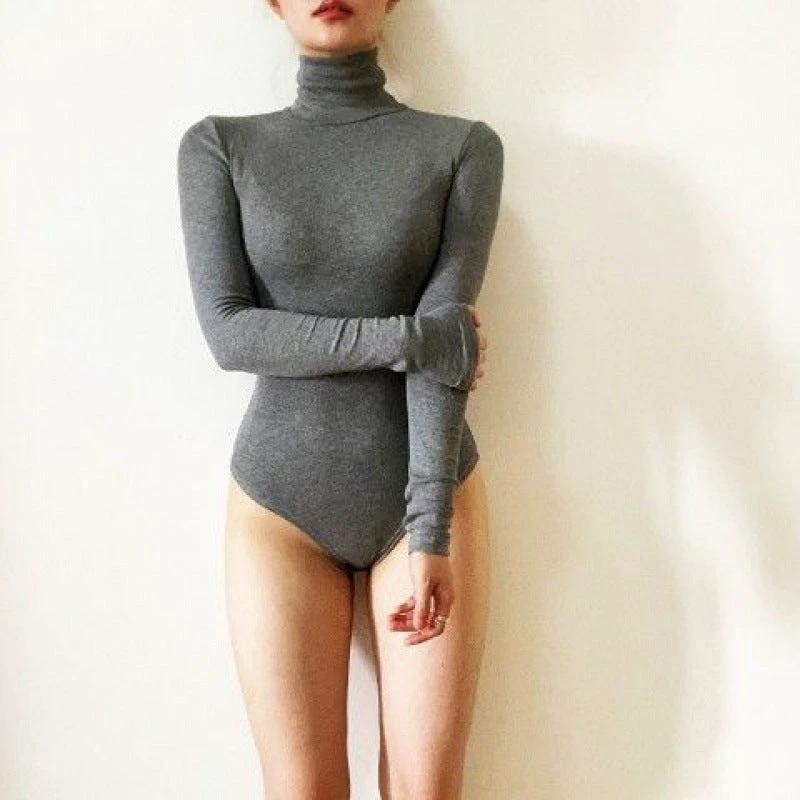 Women's Warm Tights Long-sleeved Bodysuit by GJG Denim