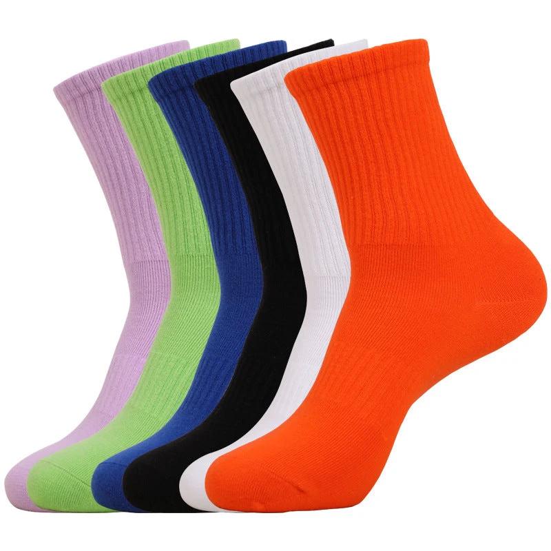 Men's Mid-calf Combed Cotton Athletic Sweat-absorbent Breathable High-pass Non-stuffy Socks by GJG Denim