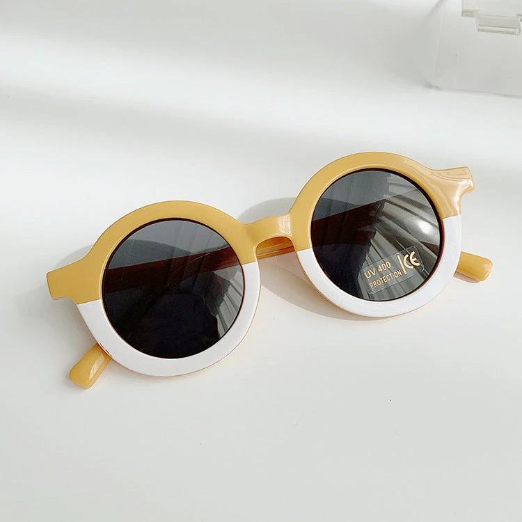 Children's Sunglasses Round Frame Sun Protection And Sunshade Fashion All-matching by GJG Denim