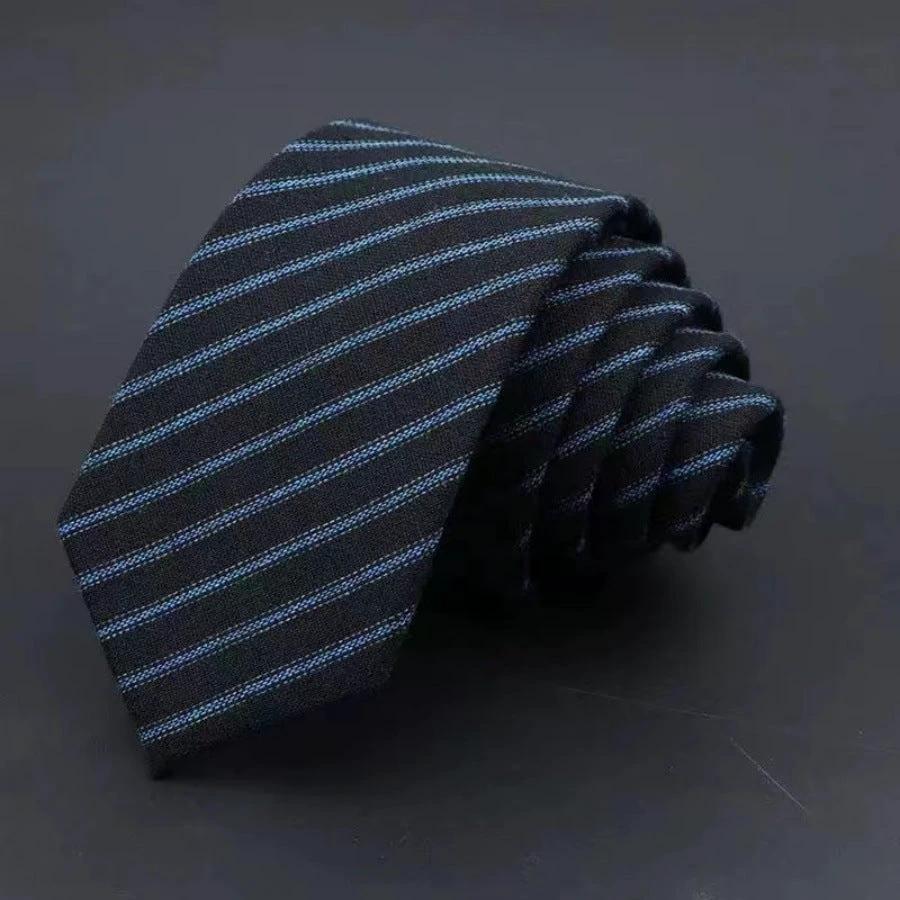 Men's Thickened Sanded Fabric Striped Solid Color Cotton Tie by GJG Denim