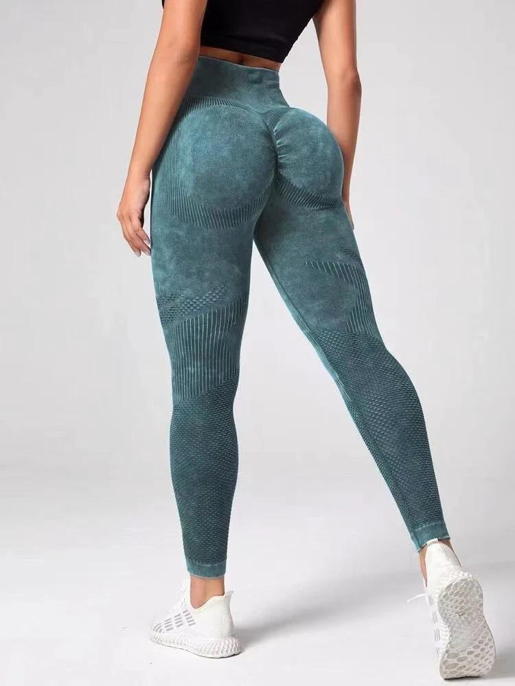 Hollow Design Seamless Leggings High Waist Hip Lifting Running Sports Fitness Yoga Pants Fashion Womens Clothing by GJG Denim