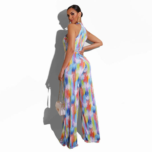 Printed Casual Striped Women's Jumpsuit by GJG Denim