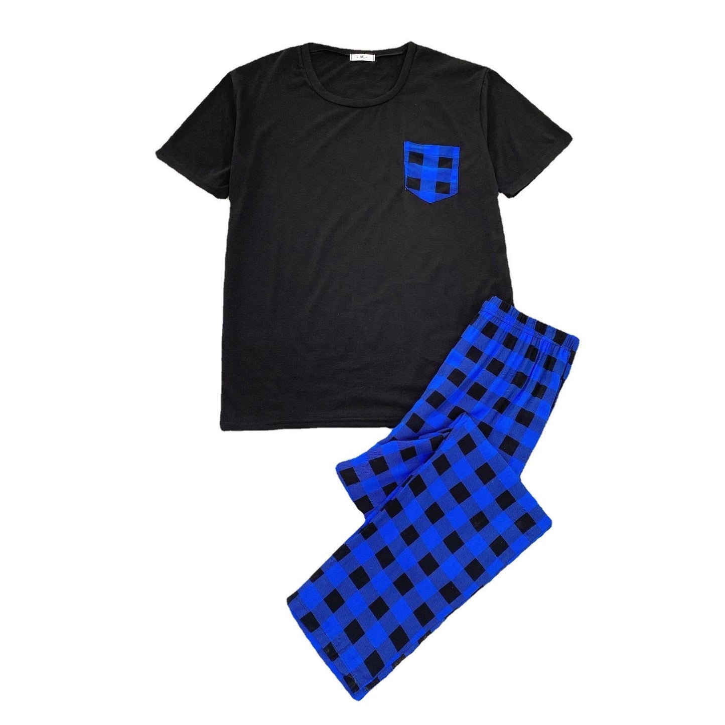 Men's Short-sleeved Long Pants Pajamas by GJG Denim