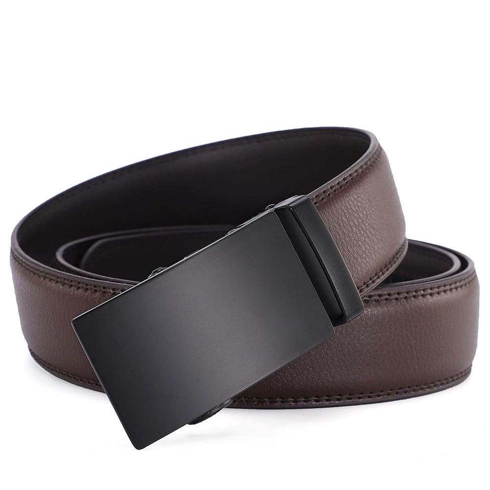 Men's All-match Automatic Buckle Cowhide Belts by GJG Denim