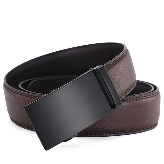 Men's All-match Automatic Buckle Cowhide Belts by GJG Denim