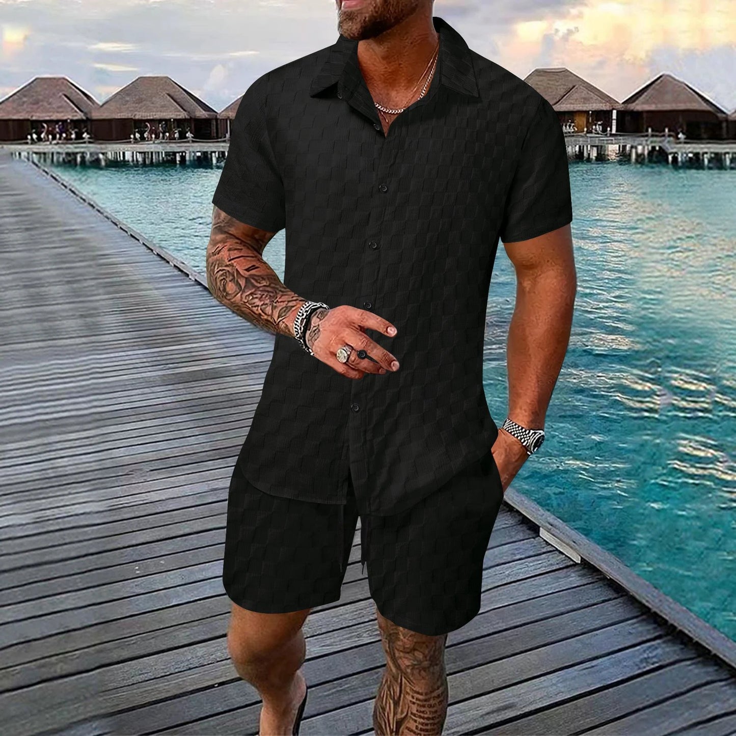 Men's Chemical Fiber Casual Suit by GJG Denim