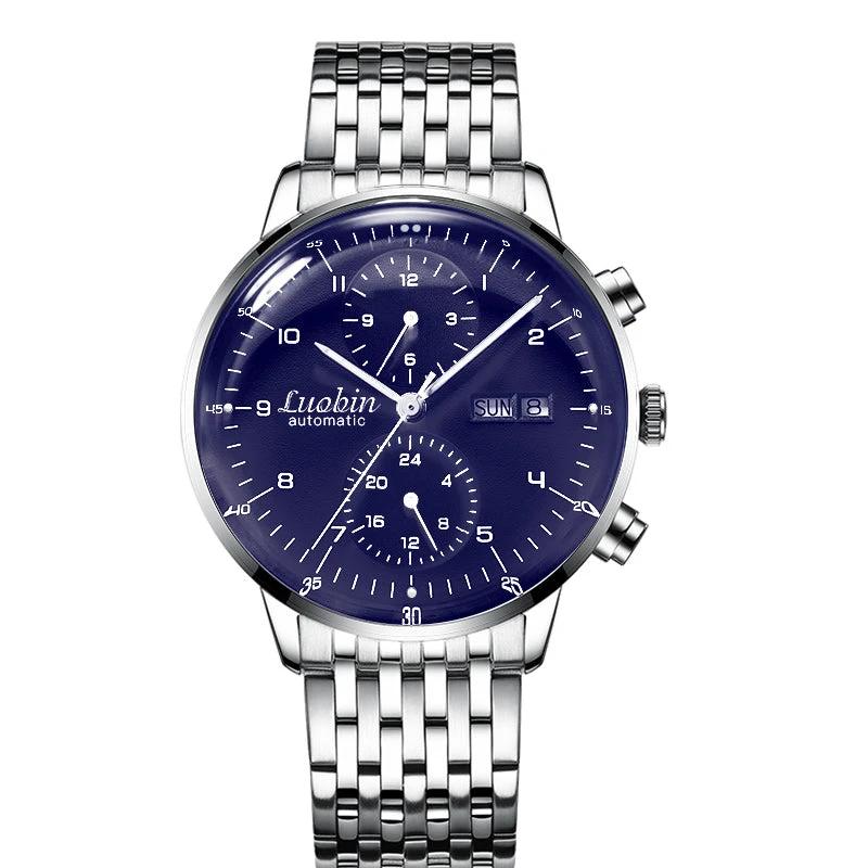 Fully Automatic Mechanical Multifunctional Business Simple Luminous Waterproof Watch For Men by GJG Denim