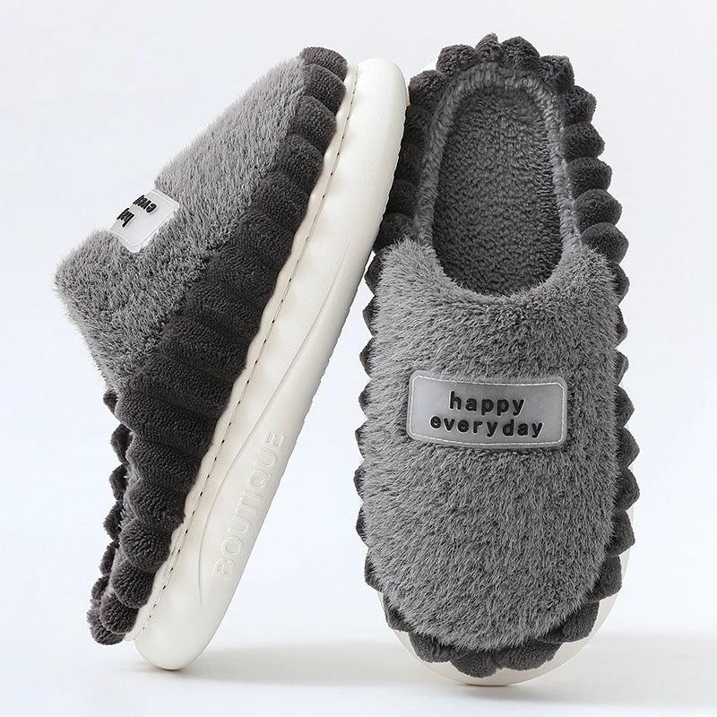 Men's Thick-soled Fleece Slip On Slippers by GJG Denim