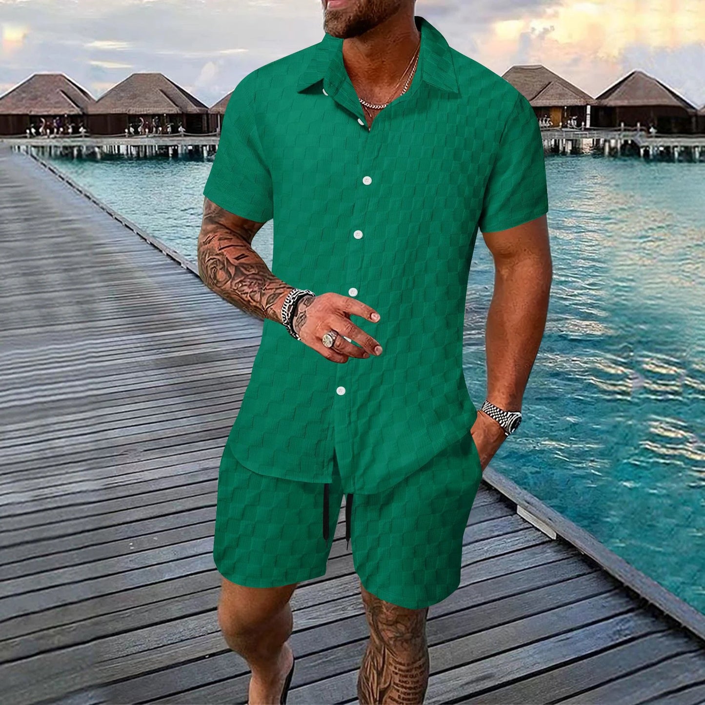 Men's Chemical Fiber Casual Suit by GJG Denim