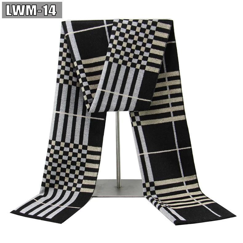 Men's Cashmere Autumn And Winter Business Plaid Scarf by GJG Denim