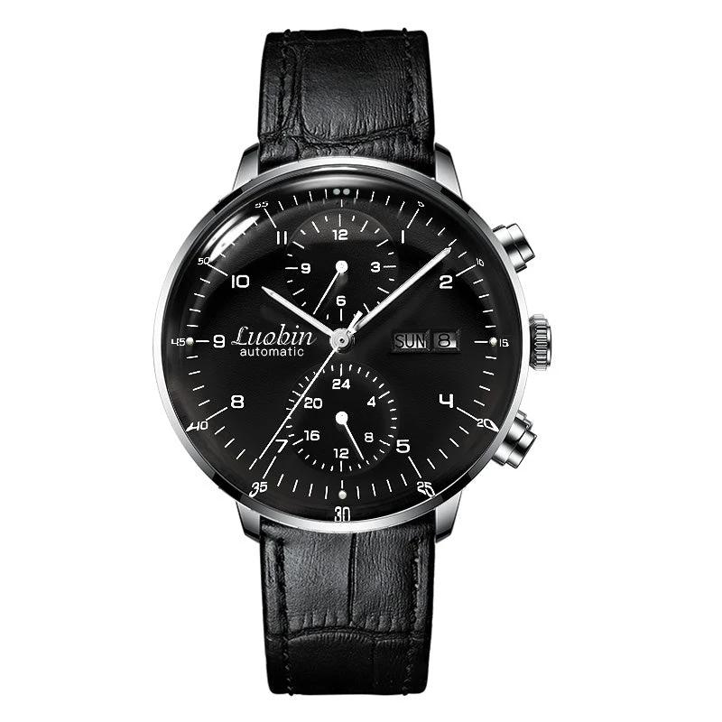 Fully Automatic Mechanical Multifunctional Business Simple Luminous Waterproof Watch For Men by GJG Denim