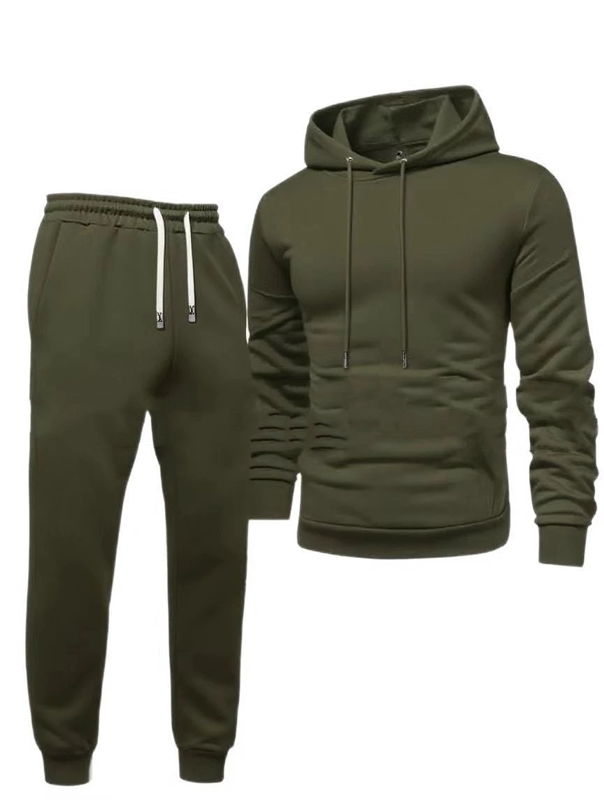 Men's Hooded Sweatshirt And Sweatpants Sports Suit by GJG Denim