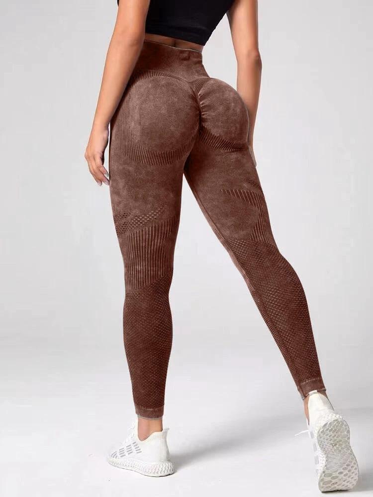 Hollow Design Seamless Leggings High Waist Hip Lifting Running Sports Fitness Yoga Pants Fashion Womens Clothing by GJG Denim
