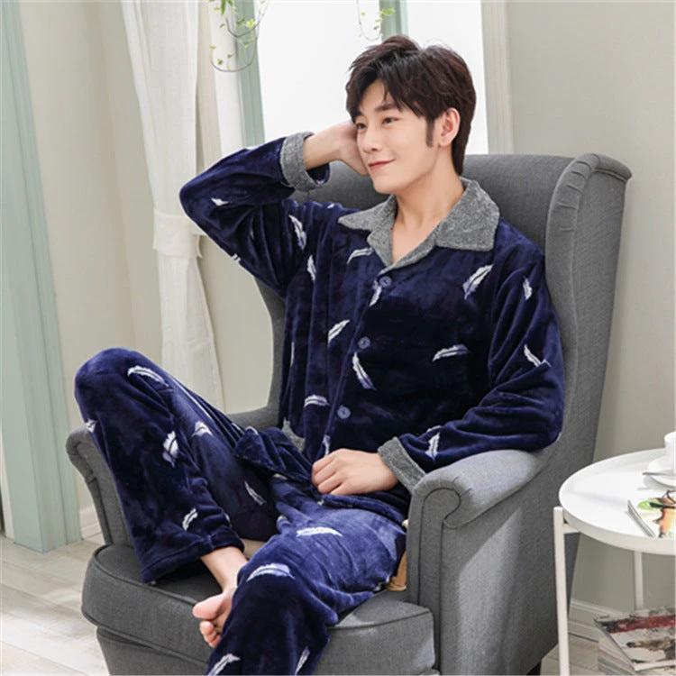 Men's Warm Casual Pajamas by GJG Denim