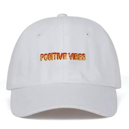 Men's "Positive Vibes" Cotton Embroidered Baseball Cap For Men by GJG Denim