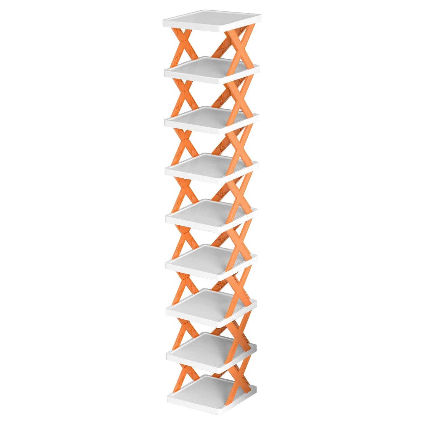1Pc 9Tier Narrow Entryway Shoe Rack Plastic Vertical Shoe Organizer Space Saving Free Standing by GJG Denim