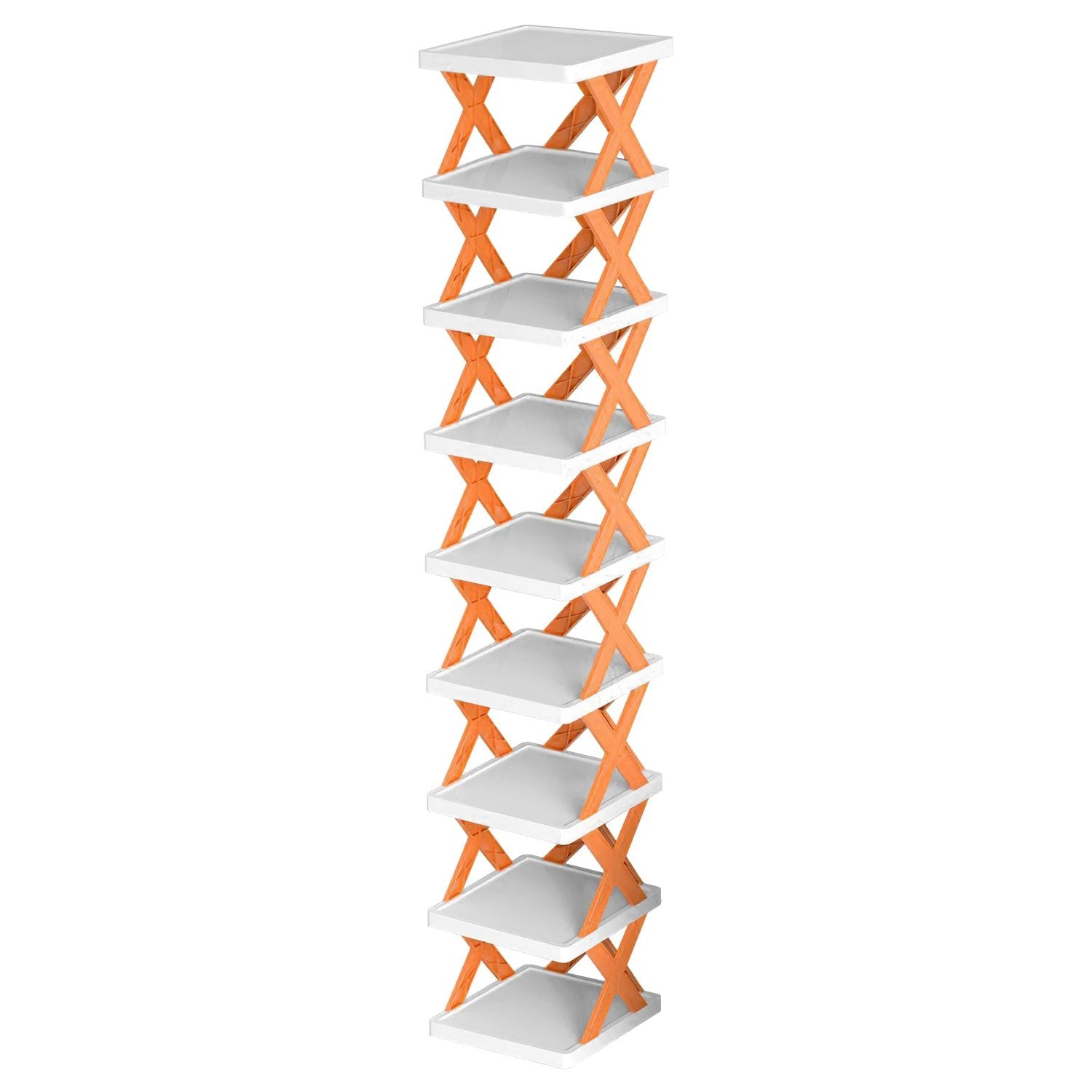 1Pc 9Tier Narrow Entryway Shoe Rack Plastic Vertical Shoe Organizer Space Saving Free Standing by GJG Denim