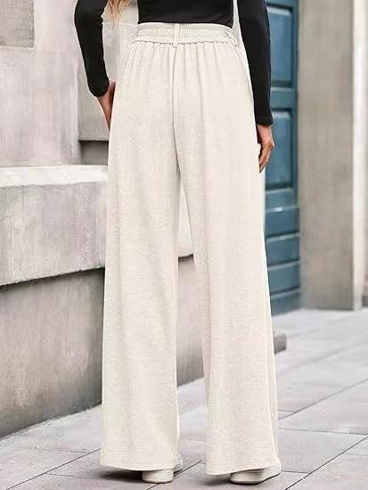 Solid Color Straight-leg Wide-leg Pants Women by GJG Denim